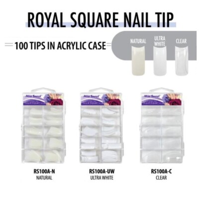 Mia Secret Professional 100 Nail Tips - Royal Square - CHOOSE YOURS