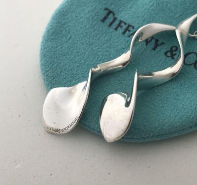 Tiffany & Co. Frank Gehry 2 Double Orchid Drop Necklace Silver