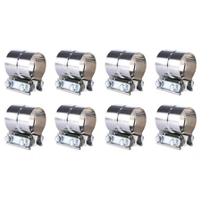 8Pcs 2.5" Stainless Exhaust Band Clamp Step Clamps for Catback Muffler Pipe
