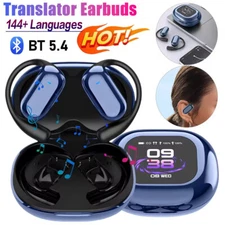 Wireless Earbuds Translator Bluetooth Open Earphones  144+ Languages Touchscreen