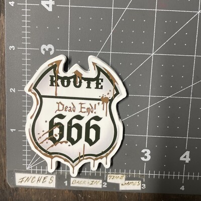 Glossy Route 666 Humor Sticker For Toolbox Guitar Radio Hard Hat Mus6 ...