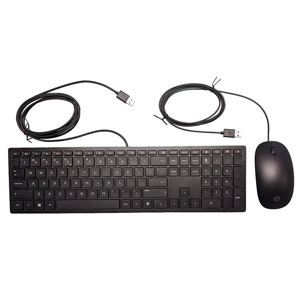 HP Pavilion 400 Wired Keyboard and Mouse Full-size Wired Black QWERTY INT EU US