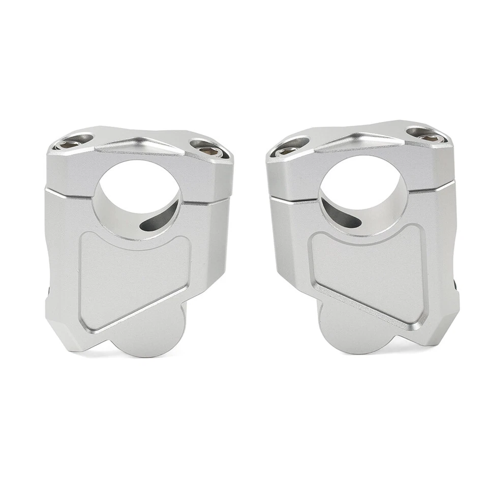 Silver 28mm 1 1/8" Handlebar Mount Clamp Riser For Honda Suzuki Kawasaki Foto 3 de 4