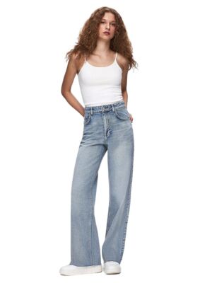 LTB Damen Jeans DANICA L - High Waist -  Wide Fit Blau W27-W34 Baumwolle Stretch