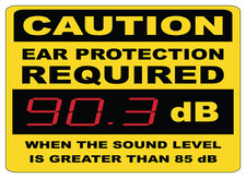 OSHA CAUTION: EAR PROTECTION REQUIRED | Adhesive Vinyl Sign Decal