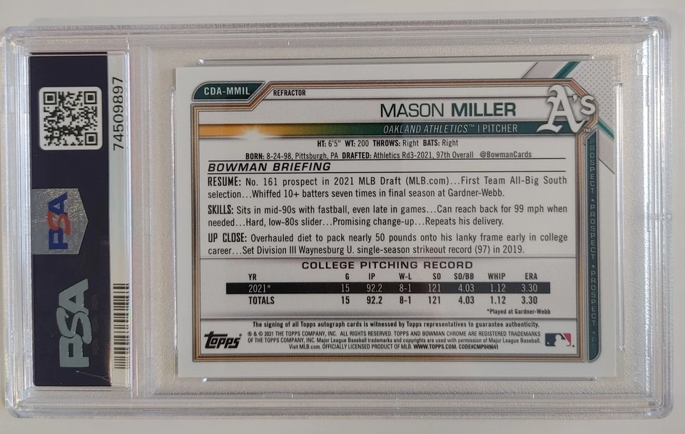 mason miller rookie auto psa 9 - Image 3 of 3