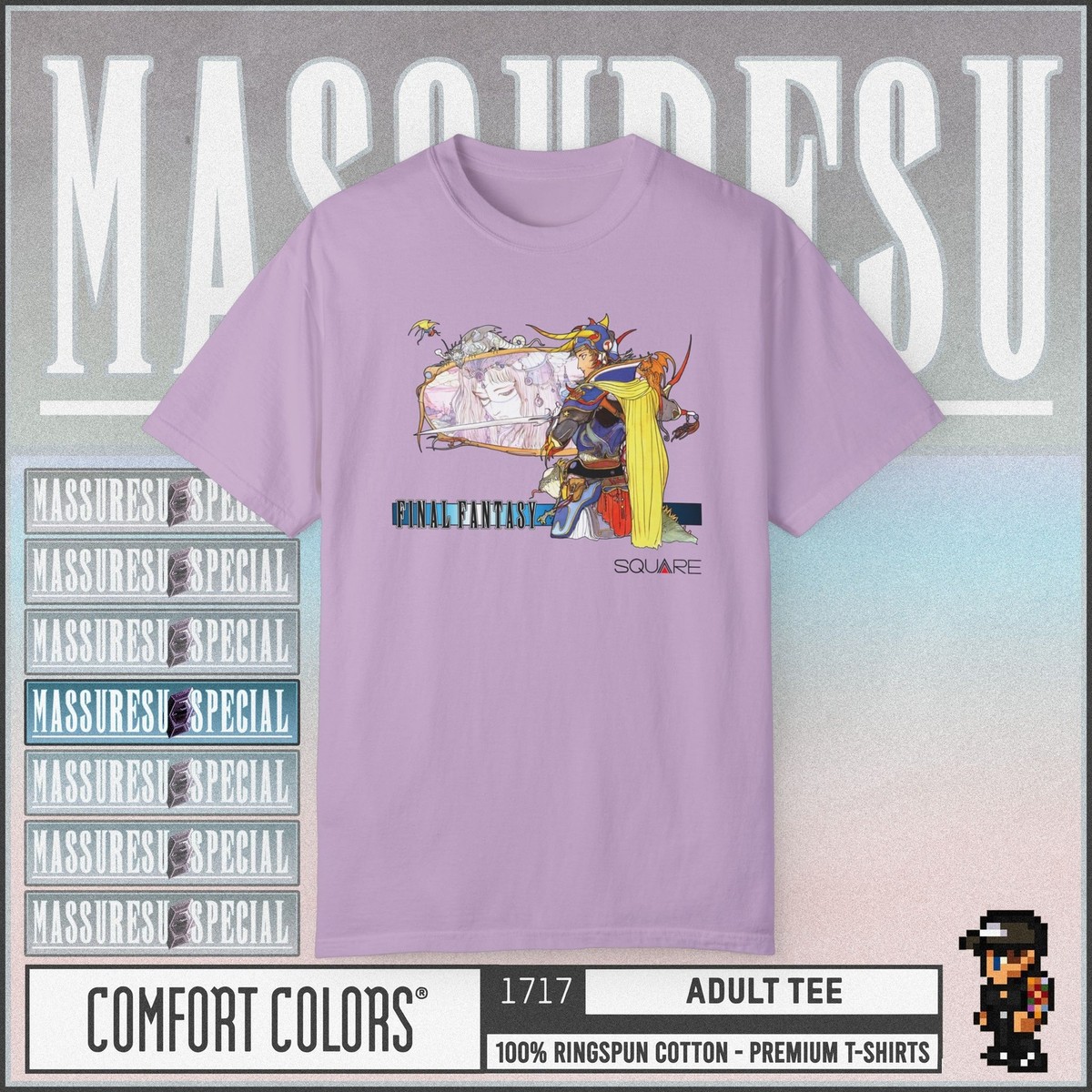 Final Fantasy Warrior of Light Premium T-Shirt Famicom NES JRPG  Square