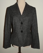 Womens Ann Taylor Sz 8 Blazer Wool Blend Lined Button Suit Jacket
