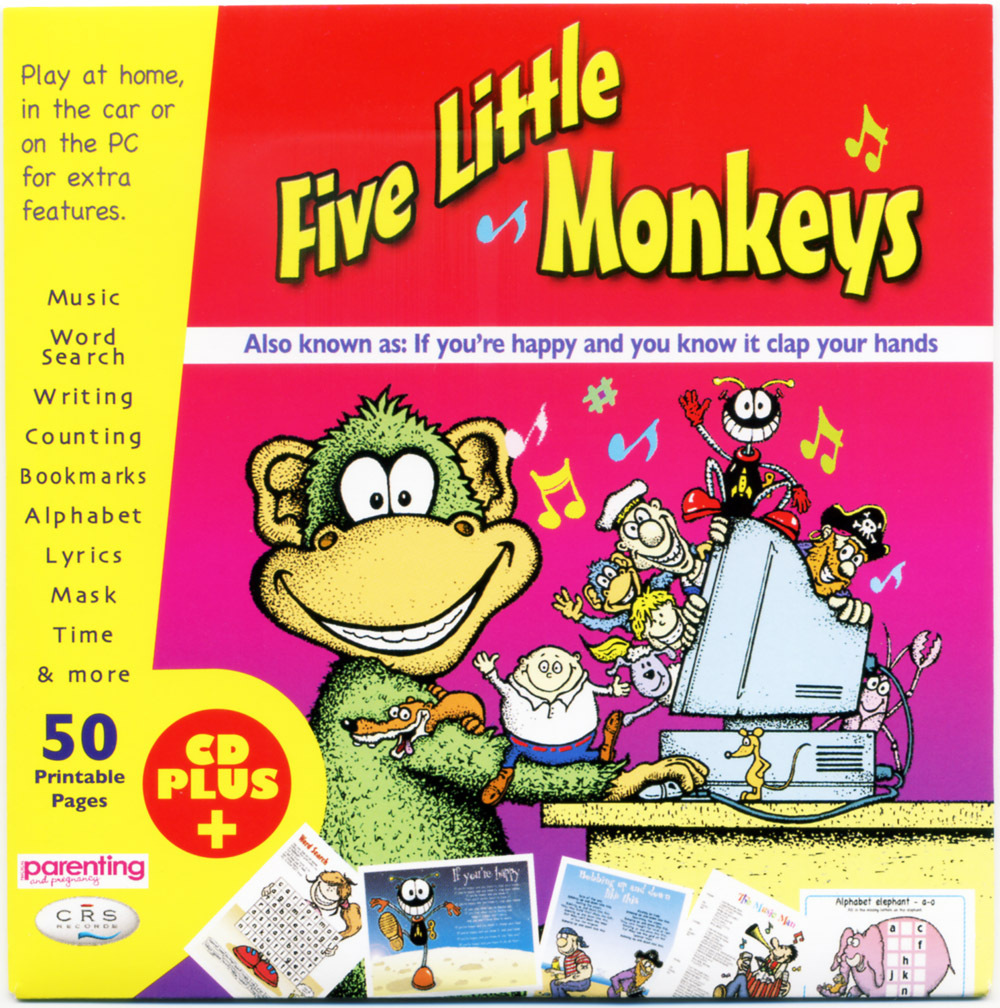 Five little monkeys CD - 25 favourite kids songs. CD in card