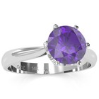 Crown Setting Amethyst Engagement Ring In 14k  Gold — photo 5