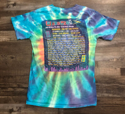 Lollapalooza 25 Years Adult Small Double Sided Tye Die Multli