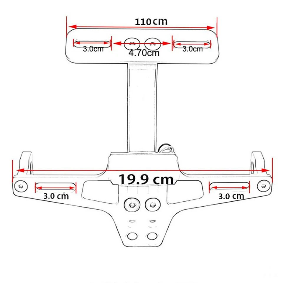 License Plate Holder Tail Tidy LED For Honda CBR900RR 1000RR CRF250L 300 CRF450L - Image 3 of 4