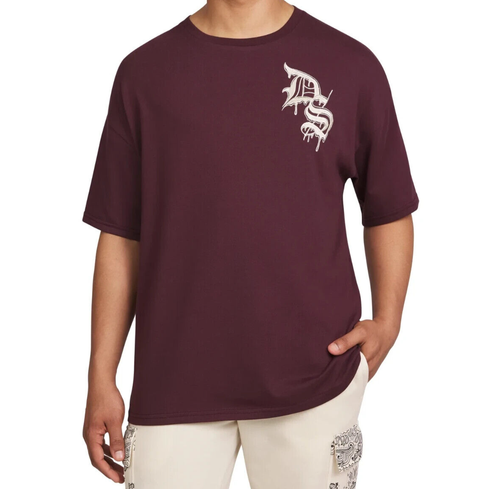 Dogg Supply Herren und Damen Größe XS Kurzarm Grafik T-Shirt Burgund - Bild 1 von 9