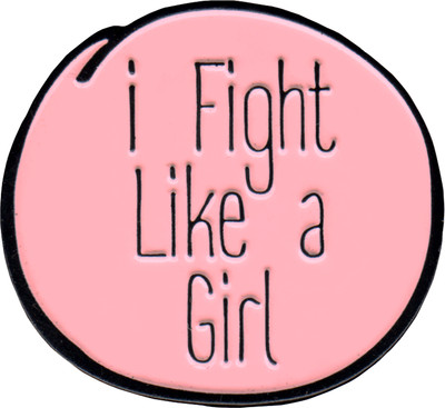 4050 I Fight Like A Girl Feminist Power Funny Gift Enamel Pin