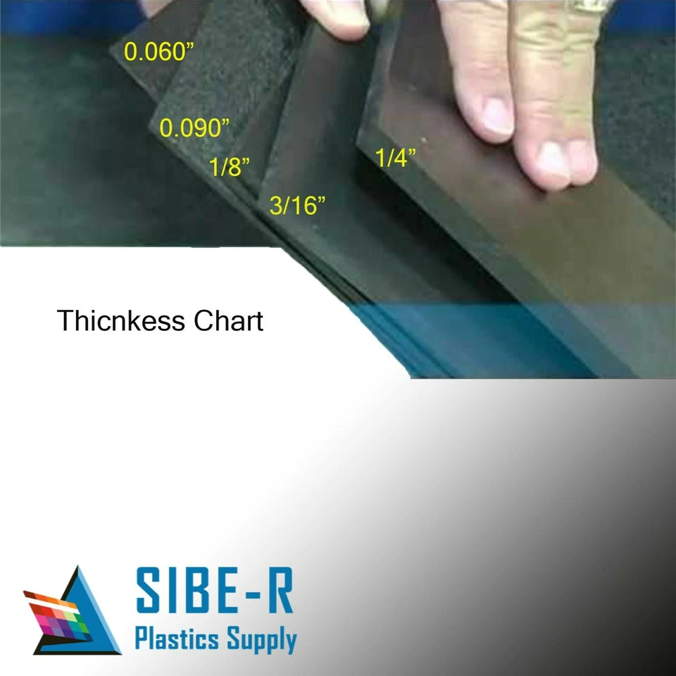 (2-Pack) ABS Plastic Sheet- 3/32" thick- Black- 8" x 12"- Vacuum Forming Hobby - Image 2 of 2