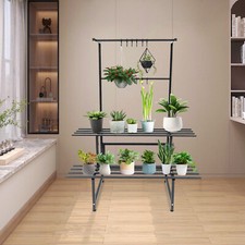 2 Shelves Plant Stand Carbon Steel Plant Holder Flower Pot Potted Holder Rack
