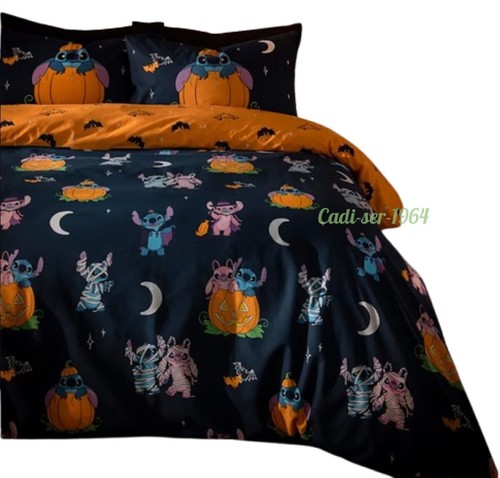 Disney Lilo And Stitch Halloween Rotary Reversible SINGLE Duvet Cover Set NEW - Picture 14 of 24