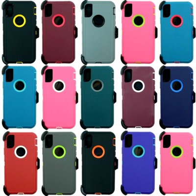 For Apple iPhone XS Max Defender Case Cover (Belt Clip Holster Fits Otterbox)