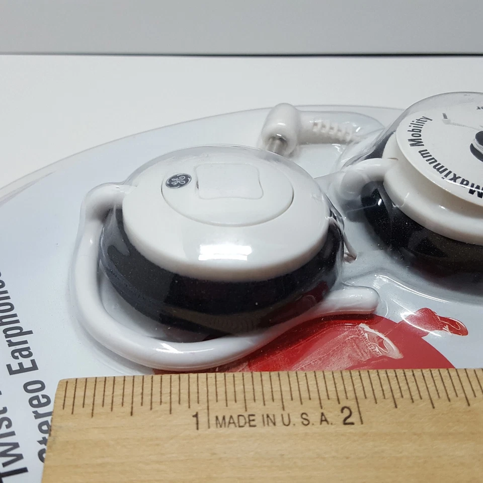 GE HO97501 Blanco Portátil Sobre la Oreja Auriculares Estéreo Twist-n-Lock Cable Mantener Foto 2 de 4
