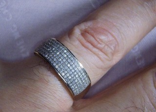 Men’s 10k Gold And Cluster Of Diamonds Ring Size 10 Pre Owned