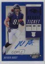2018 Contenders Optic Rookie Ticket RPS Blue Prizm /99 Hayden Hurst Auto 0n64