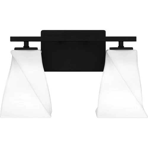 Stetson 2-Light Bathroom Vanity Light in Matte Black - Picture 1 of 5