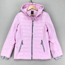 Gerry Puffer Jacket Girls Large Pink Full Zip Hoodie Lightweight Insulated