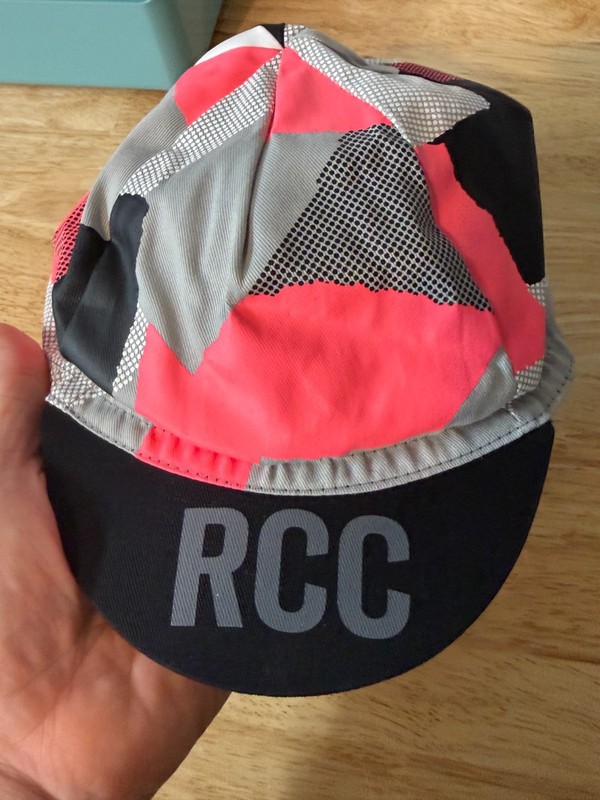 Rapha Cycling Club RCC Pink Gray Black Geometric Cycling Hat Cap One Size