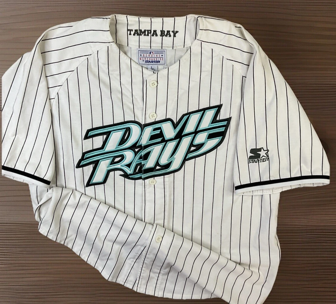 Maillot Tampa Bay Rays White Devil Rays - Taille Large - Officiellement Licencié - Occasion Match