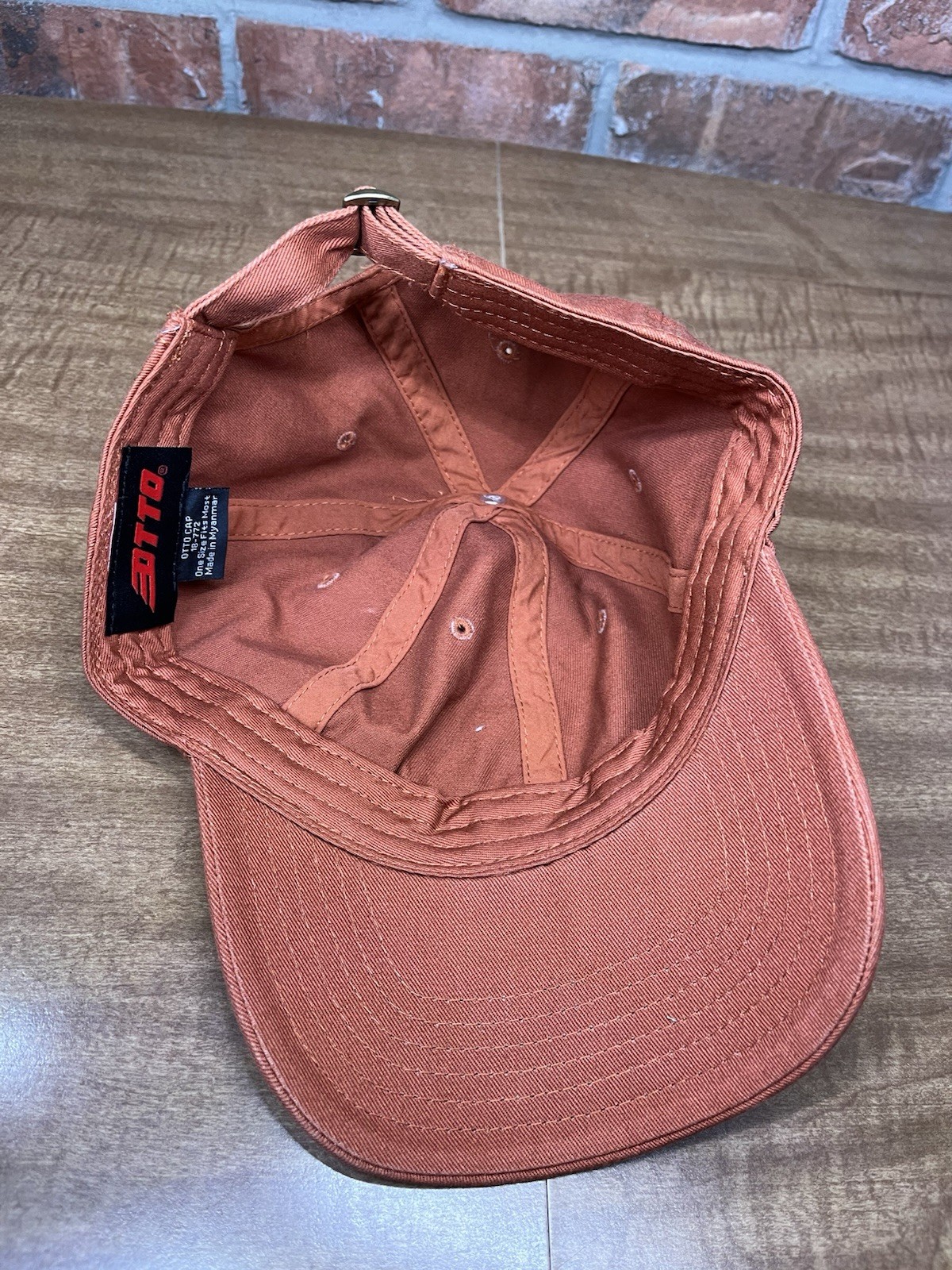 Plain Blank Solid Burnt Orange Otto Strapback Dad… - image 5