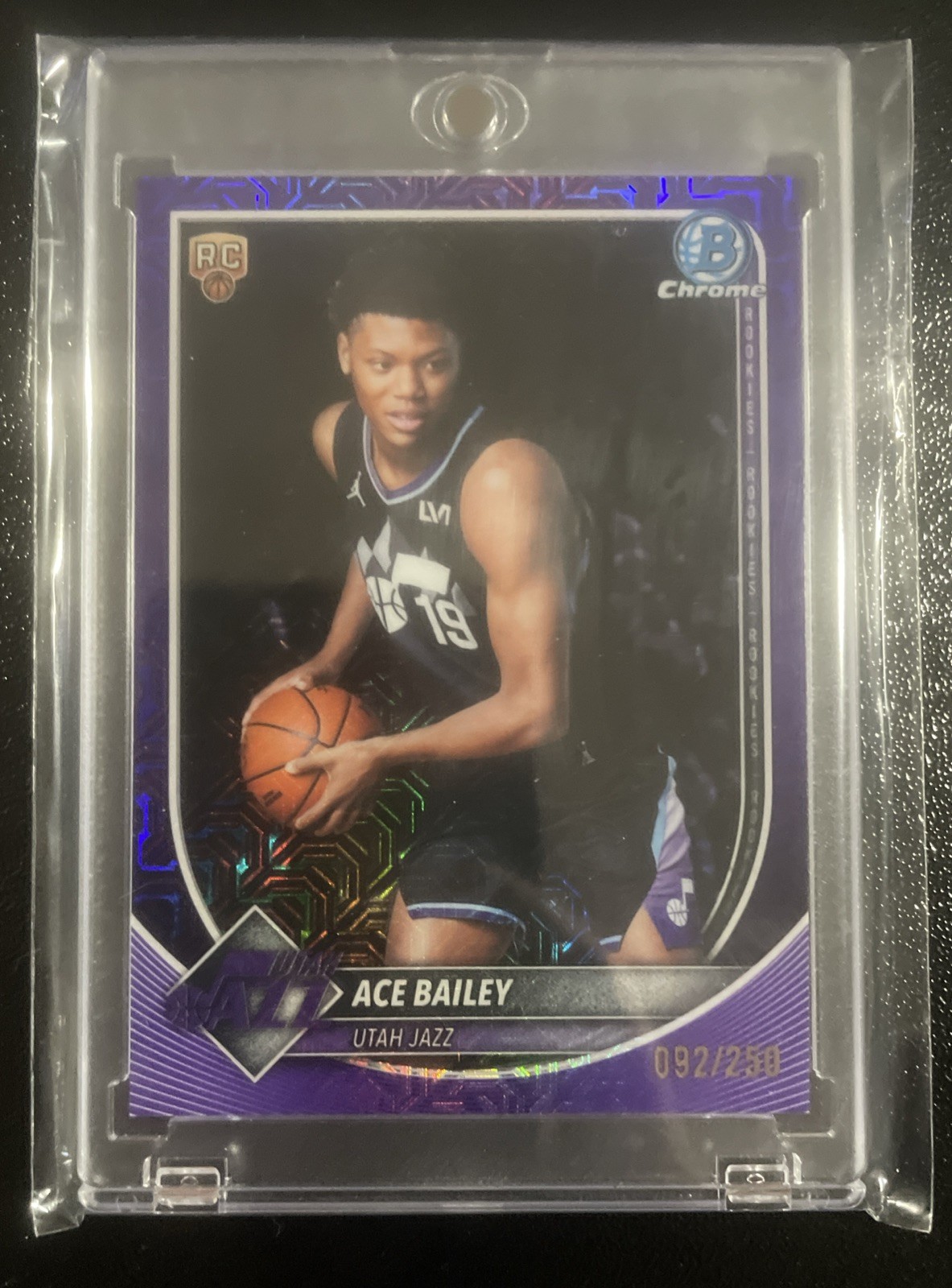 ACE BAILEY 2025-26 BOWMAN CHROME PURPLE REFRACTOR ROOKIE RC /250 #BCV-5 Q2264