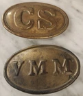 Pair Of Vintage Cartridge Box Plate Reprod - Confederate States/Maine Militia