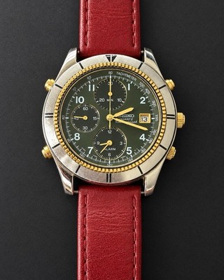 Seiko 7T32-6C90 Vintage Chronograph Alarm Tachymeter   neue Batterie