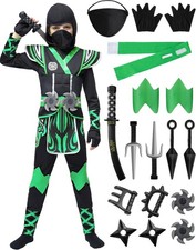 Kids Ninja Costume, Child Boy Ninja Outfit Set, Halloween Costume for Toddler Th