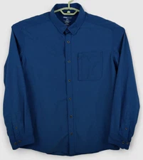 Swiss Tech Shirt Mens XL Blue Nylon Long Sleeve Performance Fishing