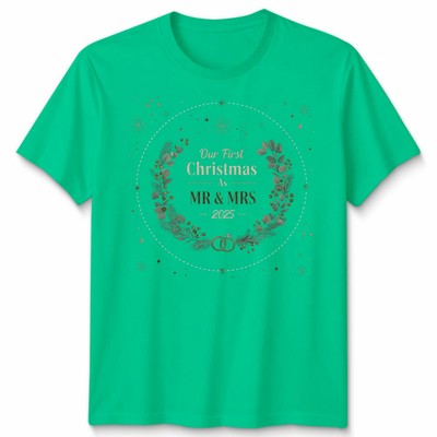 Our First Christmas As Mr & Mrs Holidays Weihnachten Herren Damen Grafik T-Shirt