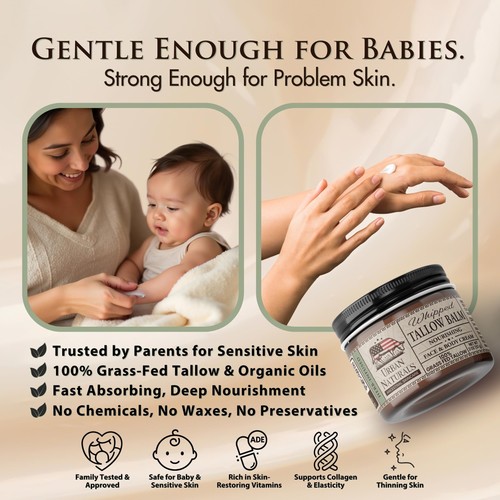 Urban Naturals Handmade Whipped Tallow Balm (Unscented/Herb-Infused) - 100% G... - Picture 5 of 9
