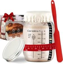 Sourdough Starter Jar Kit - Featuring a 34OZ Large Capacity Wide Mouth Sourdough