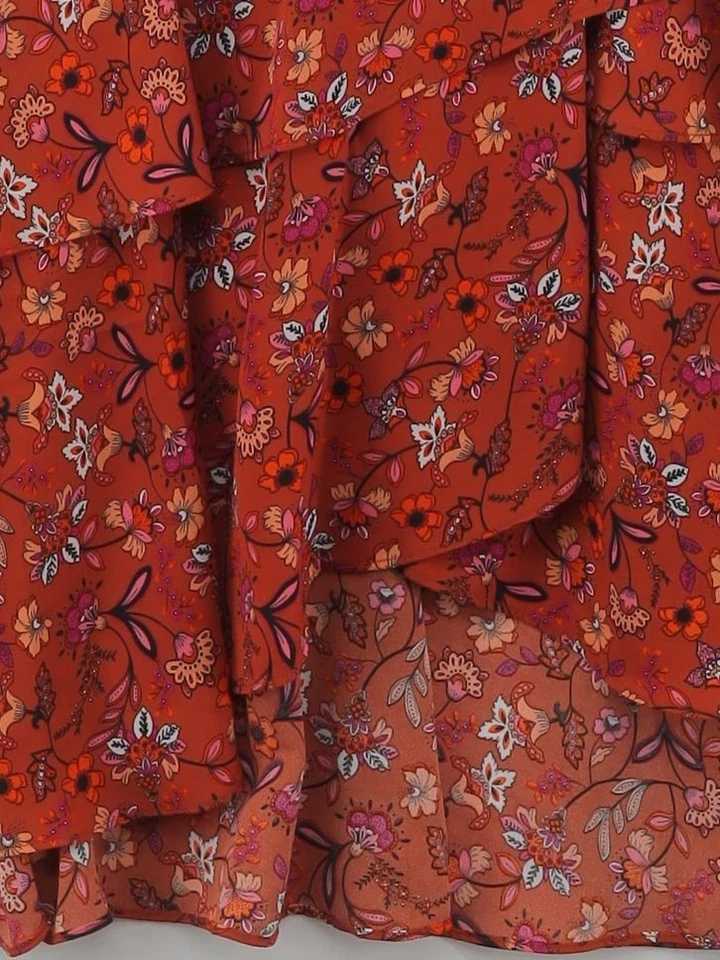 Nanette Lepore Wrap Midi Dress UK8 in Brown - Image 4 of 4