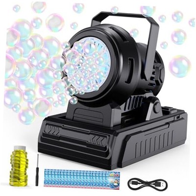 PANACARE Automatic Bubble Machine, Electric Portable Bubble Machine with Black