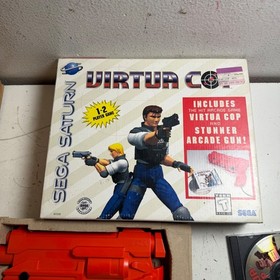 Virtua Cop 1 Or 2 Sega Saturn, 1995 Complete Big Box With Stun Gun Controller