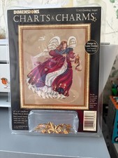 DIMENSIONS CROSS STICH CHART & CHARMS72303 GUIDING ANGEL NEVER USED