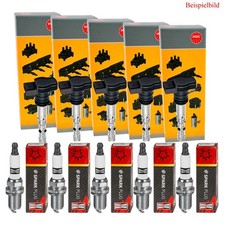 5x NGK Zündspule + CHAMPION Zündkerze für Fiat Coupe FA/175 2.0 20V Lancia