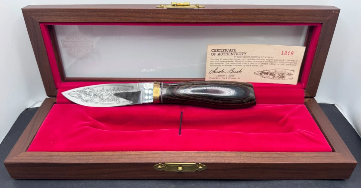 1993 Harley-Davidson V Twin, Flathead Commemorative Knife Buck USA