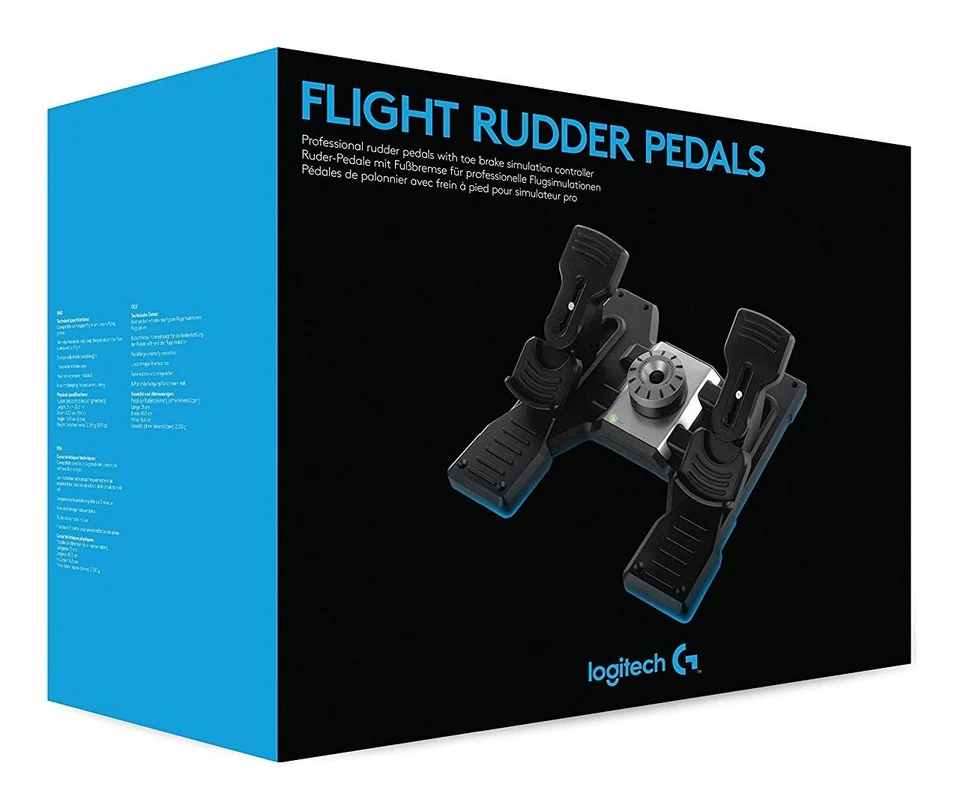 Saitek Pedaliera simulatore volo G Pro Rudder Pedals Black e Silver 945 000005 - Immagine 2 di 2