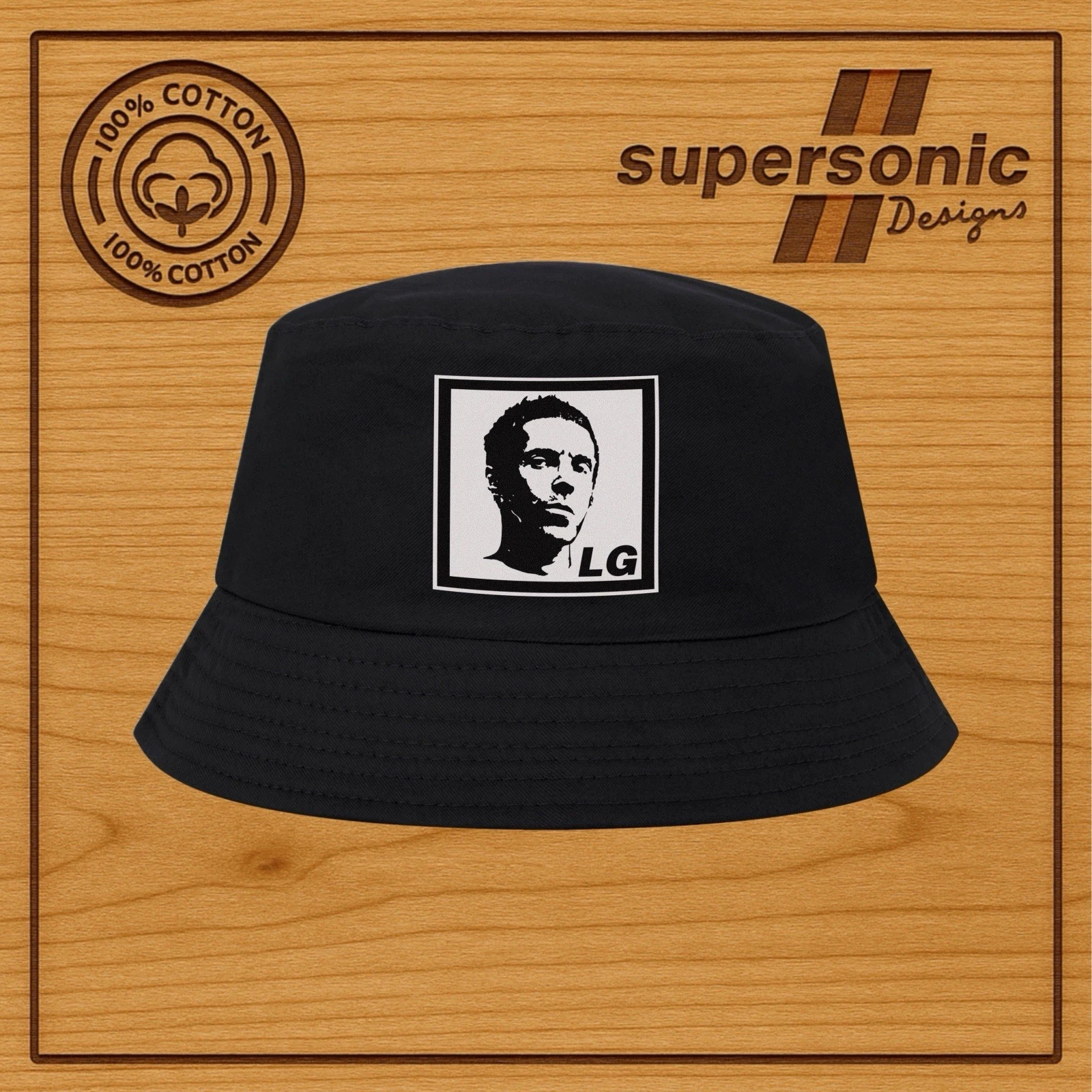 Liam Gallagher LG silhouette bucket hat PREMIUM QUALITY COTTON