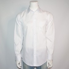 JOS A BANK Traveler Slim Fit 100 Cotton White Dress Shirt Sz 16.5 - 35