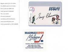 Guy Charron Kansas City Scouts AUTOGRAPH AUTO SIGNED INDEX HOCKEY CARD 100% COA