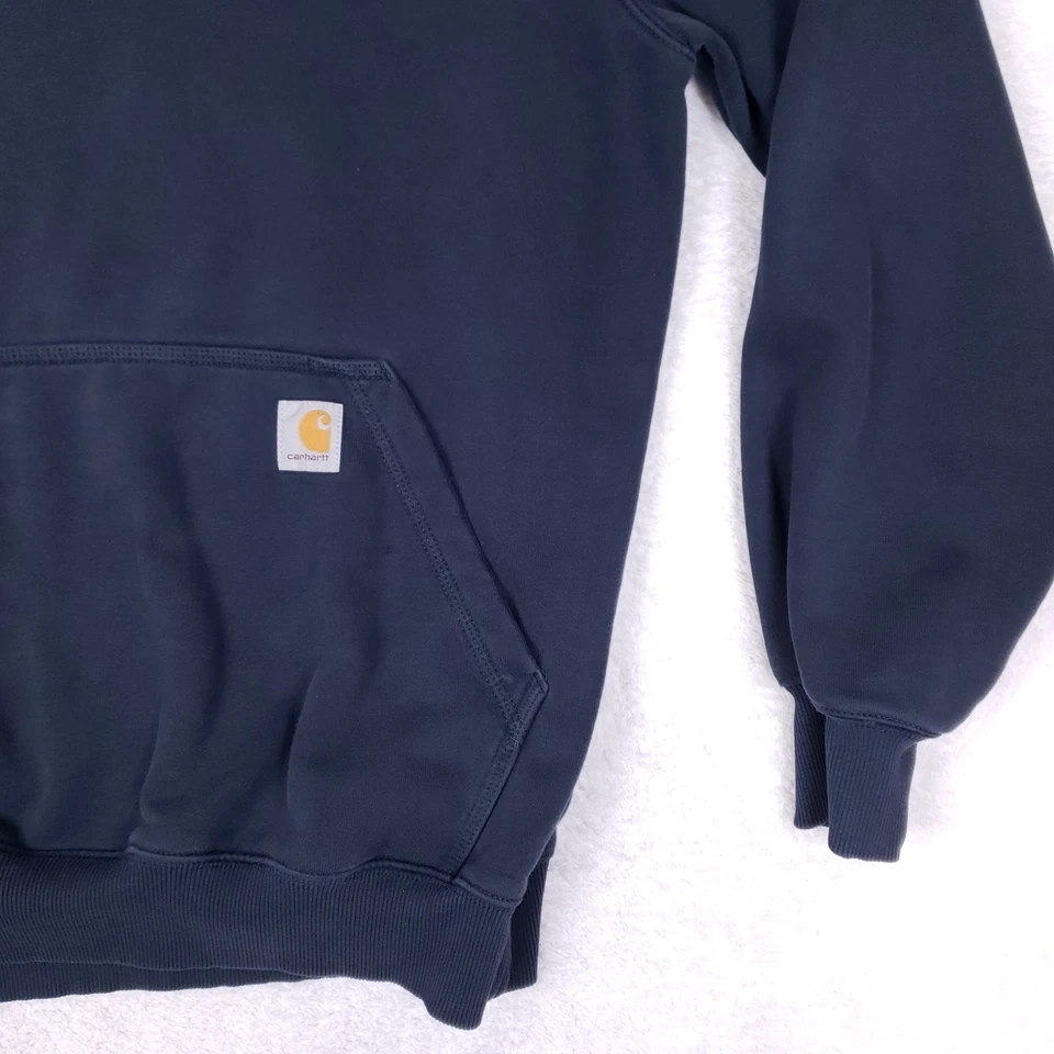 Sudadera con Capucha Carhartt Calce Suelto M Azul Marino Peso Pesado Ropa de Trabajo Pullover Bolsillo Canguro Foto 3 de 4