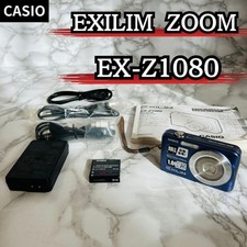Excellent+++ Casio EXILIM EX-Z1080 Blue 3x Optical Zoom Purple w/ accessories